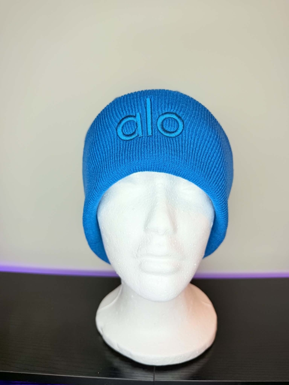 ALO Yoga Bright Blue Kids Knit Beanie with 'do' Logo